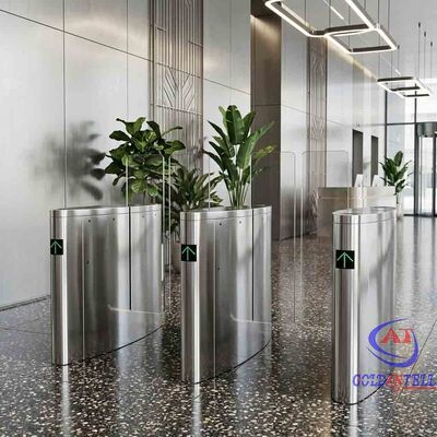 Motorized Badge-ingestion Egress Portal with Contactless Wave for Expo Concourse Outflow Clearance CE