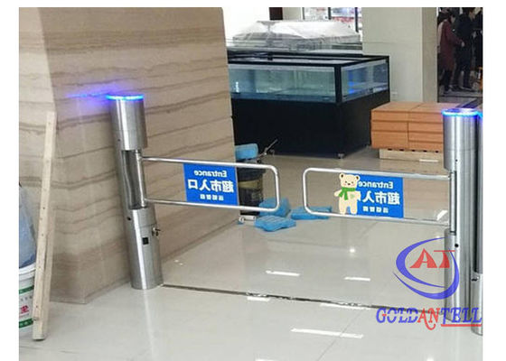 Supermarket One Way Manual Swing Pedestrian Turnstile Gate 90cm Long Channel