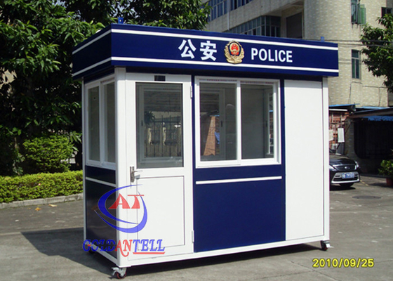 Scatola di sentinella d'acciaio della polizia di colore portatile con attrezzatura completa dentro la stanza della polizia
