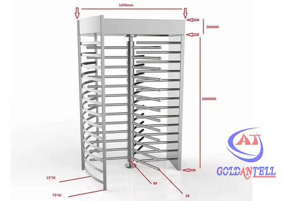 Meccanismo manuale del cancello girevole pieno di altezza dell'entrata unica/elettrico automatico biometrico