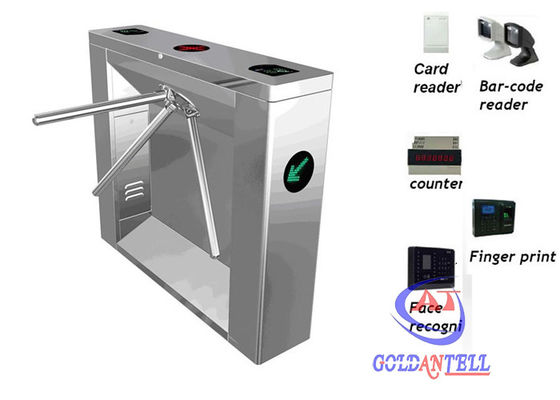 Esd tripod turnstile barrier with qr barcode and fingerprint scanner and RFID reader