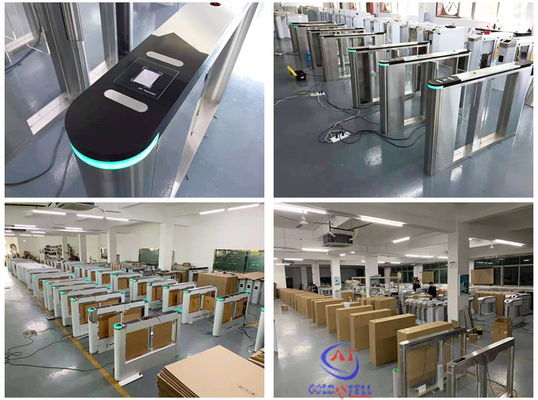 Portone del cancello girevole di sicurezza CC/di CA con il controllo di accesso facciale di riconoscimento dell'impronta digitale di RFID