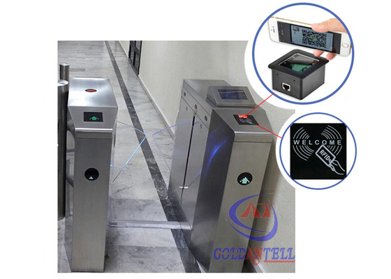 Porta elettromagnetica del qr di codice dell'analizzatore del meccanismo del cancello girevole aperta per il canale dell'università
