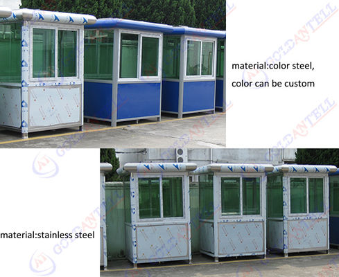 Steel Security Guard Booth 120x150x240cm Customizable Size