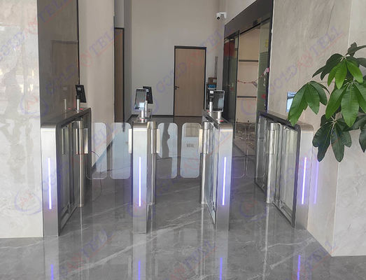 Compact 304 Stainless Steel Swing Barrier Gate with 0.2s Open/Close Time and RS485 Communication