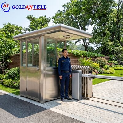 Casetta di sentinella in acciaio inossidabile impermeabile IP54 per giardino, postazione di guardia resistente alle intemperie progettata per la durata all'aperto
