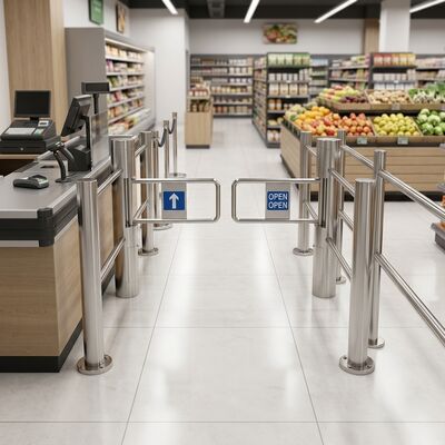 Certificato CE Controllo di ingresso ed uscita 304SS Portale oscillante automatico del supermercato