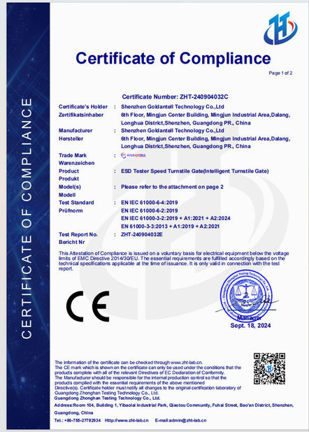 La CINA SHENZHEN GOLDANTELL TECHNOLOGY CO.,LIMITED Certificazioni
